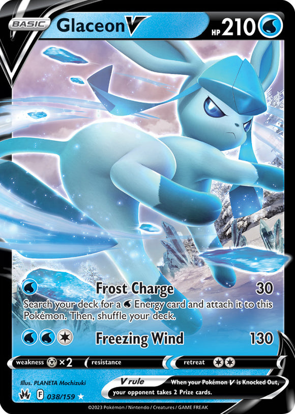 Glaceon V 038/159 SWSH Crown Zenith Ultra Rare Pokemon Card TCG Near Mint