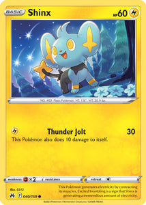 Shinx 040/159 SWSH Crown Zenith Common Pokemon Card TCG Near Mint