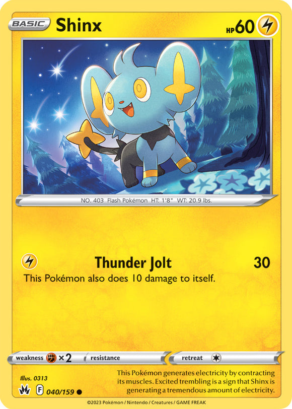 Shinx 040/159 SWSH Crown Zenith Common Pokemon Card TCG Near Mint