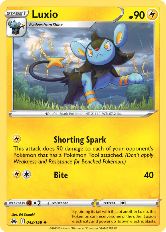 Luxio 042/159 SWSH Crown Zenith Uncommon Pokemon Card TCG Near Mint