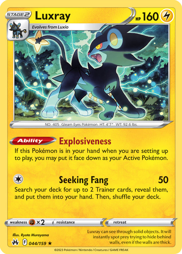 Luxray 044/159 SWSH Crown Zenith Rare Pokemon Card TCG Near Mint