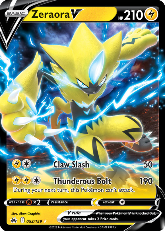 Zeraora V 053/159 SWSH Crown Zenith Ultra Rare Pokemon Card TCG Near Mint