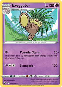 Exeggutor 058/159 SWSH Crown Zenith Rare Pokemon Card TCG Near Mint