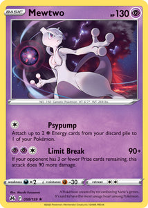 Mewtwo 059/159 SWSH Crown Zenith Holo Rare Pokemon Card TCG Near Mint