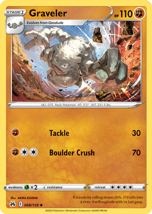 Graveler 068/159 SWSH Crown Zenith Uncommon Pokemon Card TCG Near Mint