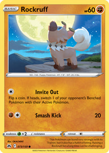 Rockruff 073/159 SWSH Crown Zenith Common Pokemon Card TCG Near Mint