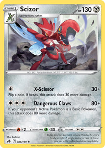 Scizor 086/159 SWSH Crown Zenith Rare Pokemon Card TCG Near Mint