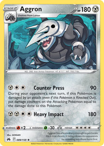 Aggron 089/159 SWSH Crown Zenith Holo Rare Pokemon Card TCG