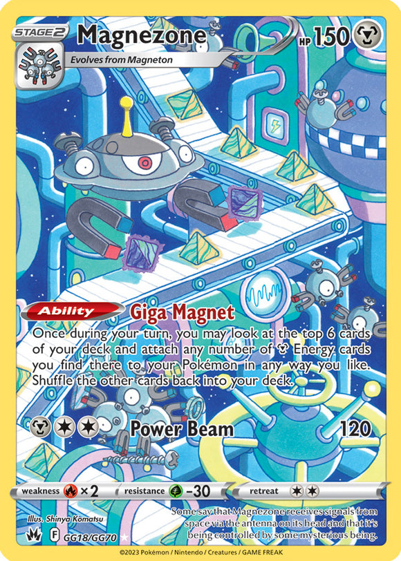 Magnezone GG18/GG70 SWSH Crown Zenith Galarian Gallery Full Art Holo Pokemon Card TCG Near Mint