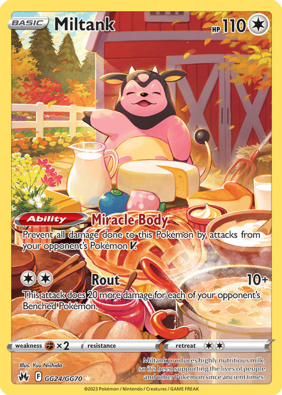 Miltank GG24/GG70 SWSH Crown Zenith Galarian Gallery Full Art Holo Pokemon Card TCG Near Mint