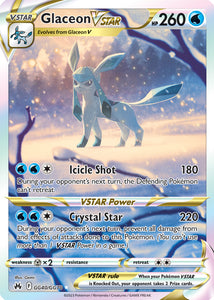 Glaceon VSTAR GG40/GG70 SWSH Crown Zenith Galarian Gallery Full Art Holo Pokemon Card TCG Near Mint