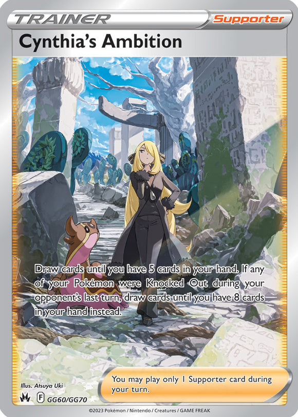 Cynthia's Ambition GG60/GG70 SWSH Crown Zenith Galarian Gallery Full Art Holo Pokemon Card TCG Near Mint