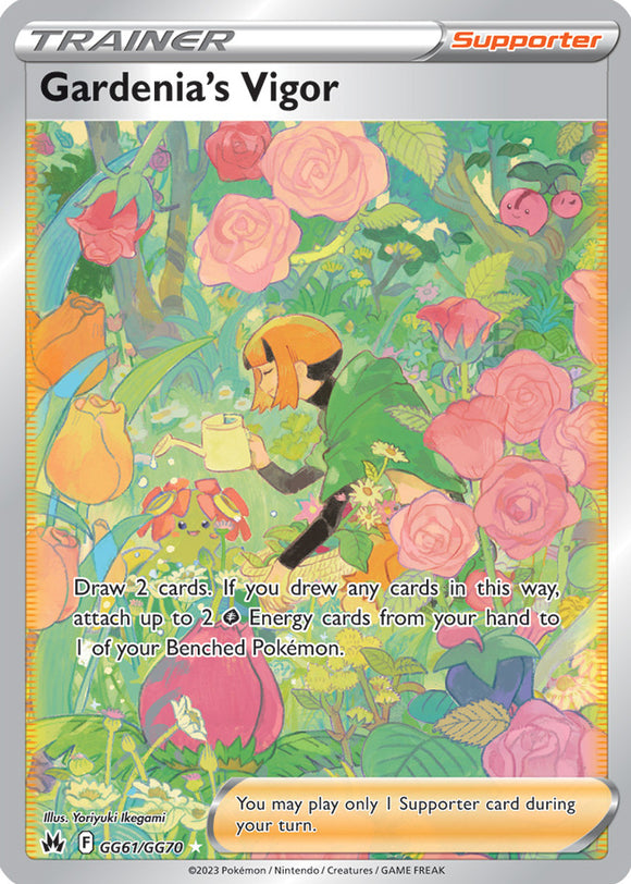 Gardenia's Vigor GG61/GG70 SWSH Crown Zenith Galarian Gallery Full Art Holo Pokemon Card TCG Near Mint