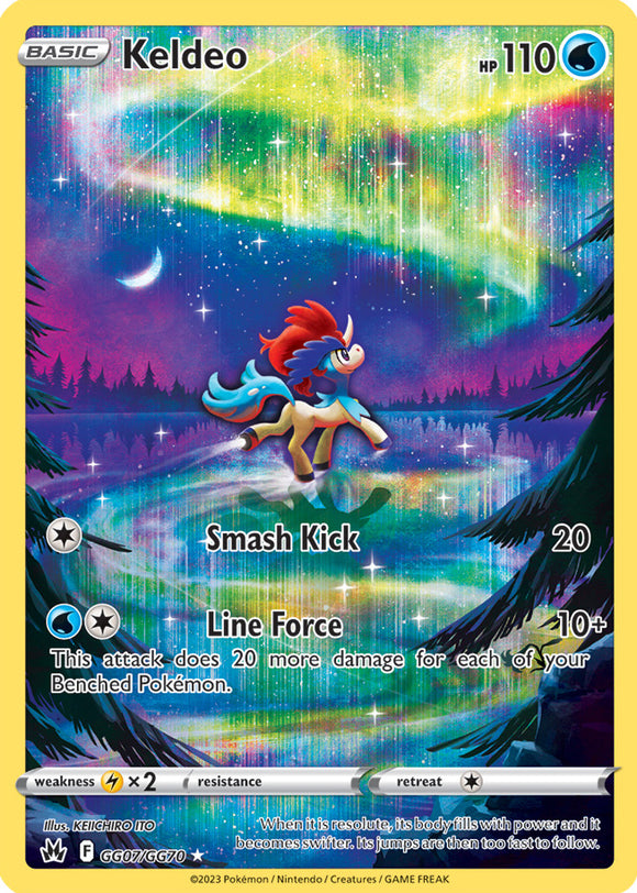 Keldeo GG07/GG70 SWSH Crown Zenith Galarian Gallery Full Art Holo Pokemon Card TCG Near Mint