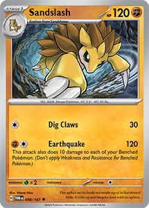 Sandslash 098/167 SV Twilight Masquerade Uncommon Pokemon Card TCG Near Mint
