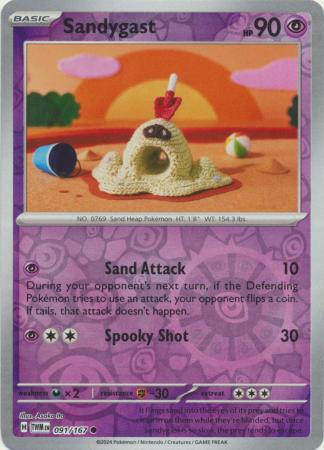 Sandygast 091/167 SV Twilight Masquerade Reverse Holo Common Pokemon Card TCG Near Mint