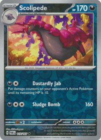 Scolipede 117/167 SV Twilight Masquerade Reverse Holo Uncommon Pokemon Card TCG Near Mint