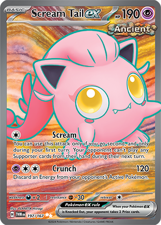 Scream Tail ex 197/167 SV Twilight Masquerade Full Art Ultra Rare Pokemon Card TCG Near Mint