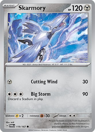 Skarmory 119/167 SV Twilight Masquerade Common Pokemon Card TCG Near Mint