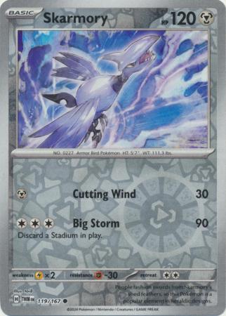 Skarmory 119/167 SV Twilight Masquerade Reverse Holo Common Pokemon Card TCG Near Mint