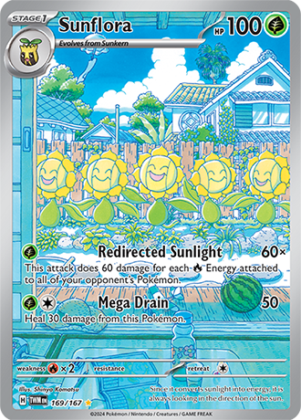 Sunflora 169/167 SV Twilight Masquerade Full Art Illustration Rare Pokemon Card TCG Near Mint