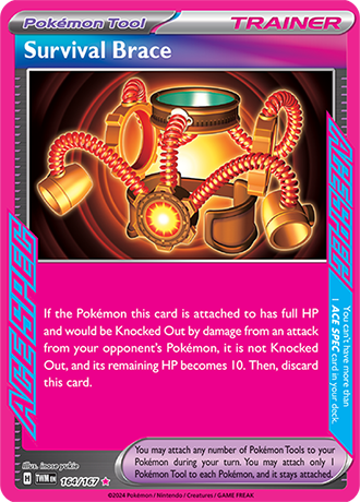 Survival Brace 164/167 SV Twilight Masquerade Holo Ace Spec Rare Trainer Pokemon Card TCG Near Mint