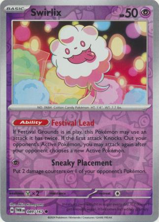 Swirlix 089/167 SV Twilight Masquerade Reverse Holo Common Pokemon Card TCG Near Mint