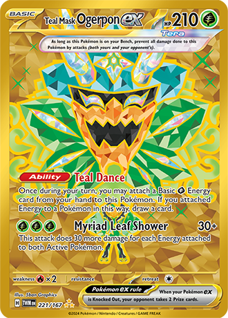 Teal Mask Ogerpon ex 221/167 SV Twilight Masquerade Hyper Rare Pokemon Card TCG Near Mint
