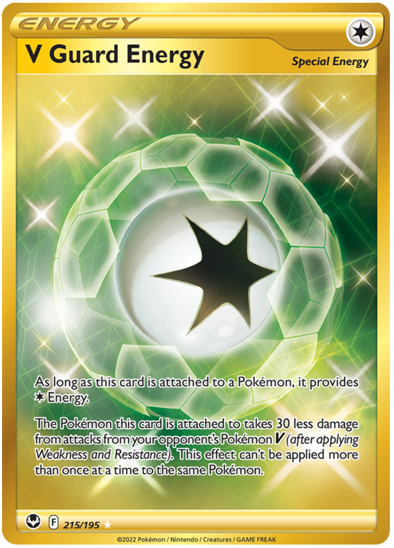 V Guard Energy 215/195 SWSH Silver Tempest Secret Rare Full Art Pokemon Card TCG Near Mint
