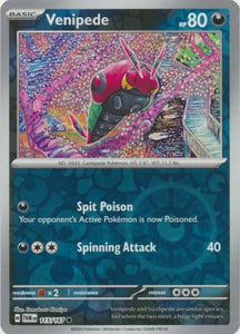 Venipede 115/167 SV Twilight Masquerade Reverse Holo Common Pokemon Card TCG Near Mint