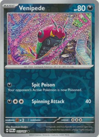 Venipede 115/167 SV Twilight Masquerade Reverse Holo Common Pokemon Card TCG Near Mint