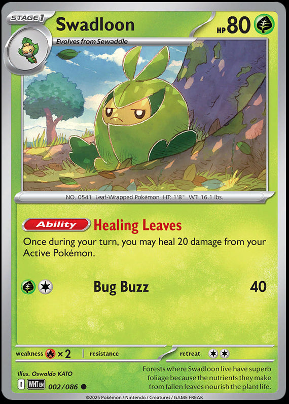 Swadloon (2/86) Scarlet and Violet White Flare Common Pokemon Card TCG