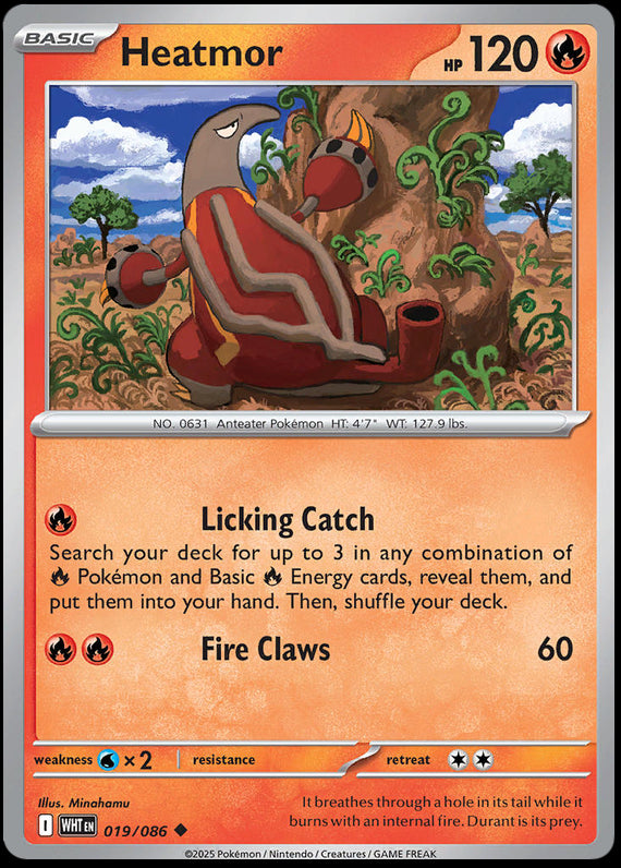 Heatmor (19/86) Scarlet and Violet White Flare Uncommon Pokemon Card TCG