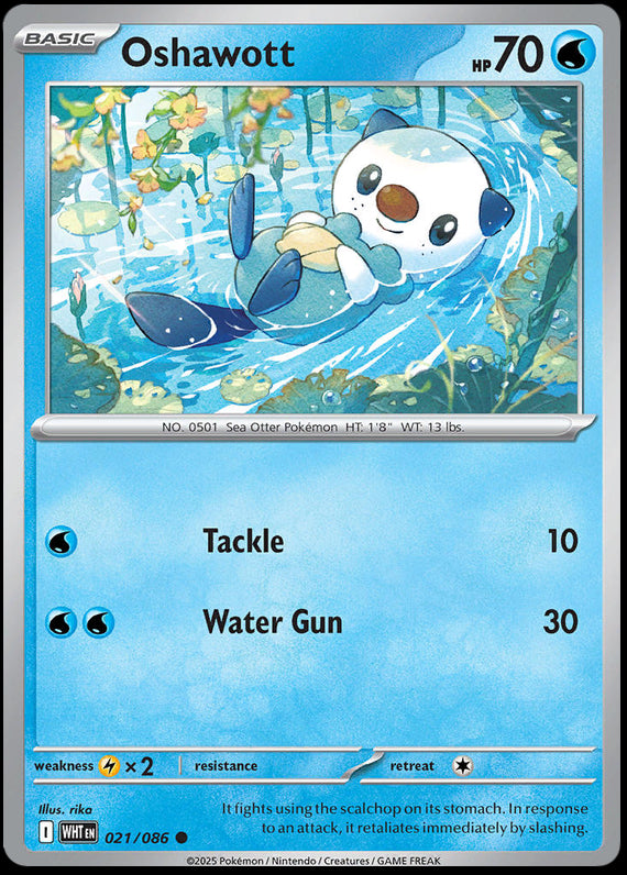Oshawott (21/86) Scarlet and Violet White Flare Common Pokemon Card TCG