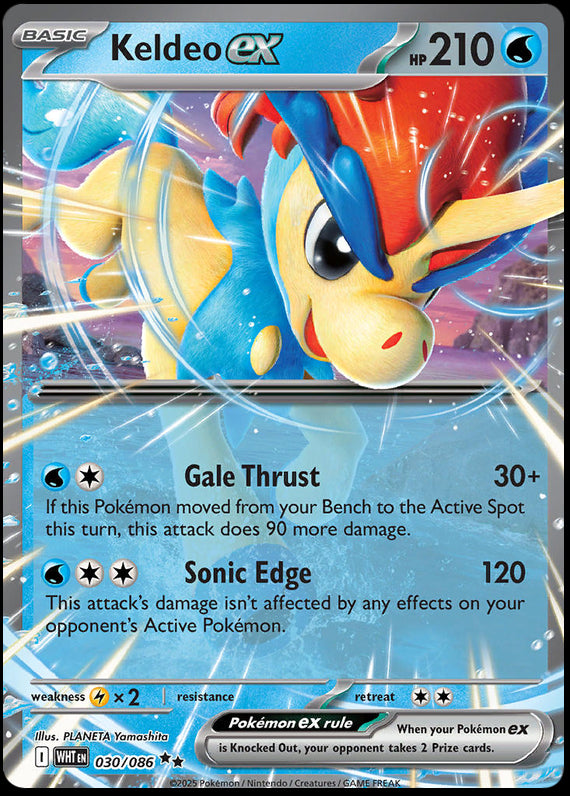 Keldeo ex (30/86) Scarlet and Violet White Flare Double Rare Pokemon Card TCG