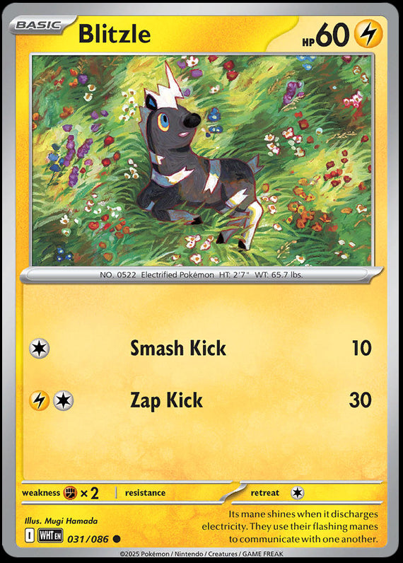 Blitzle (31/86) Scarlet and Violet White Flare Common Pokemon Card TCG