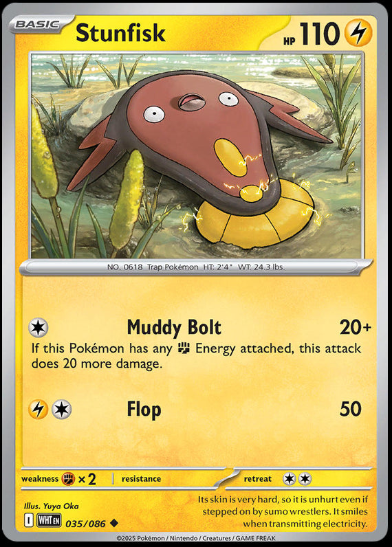 Stunfisk (35/86) Scarlet and Violet White Flare Uncommon Pokemon Card TCG