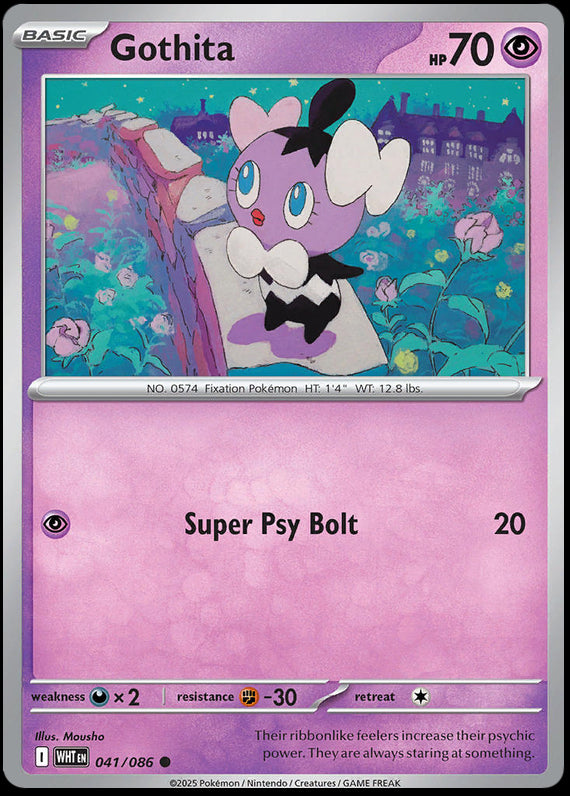 Gothita (41/86) Scarlet and Violet White Flare Reverse Holo Common Pokemon Card TCG
