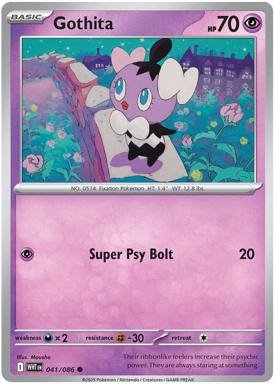 Gothita (41/86) Scarlet and Violet White Flare Reverse Holo Common Pok Kawaii Collector Gothita (41/86) Scarlet and Violet White Flare Reverse Holo Common Pok Kawaii Collector