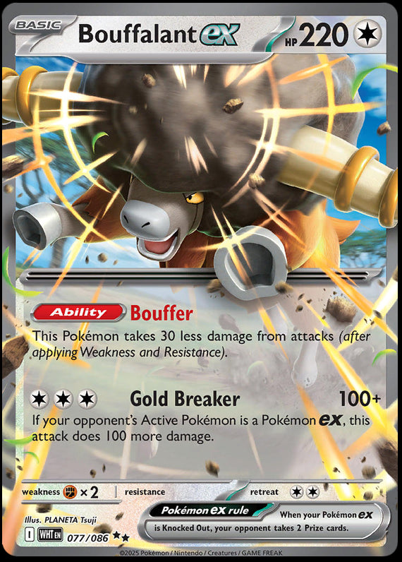 Bouffalant ex (77/86) Scarlet and Violet White Flare Double Rare Pokemon Card TCG
