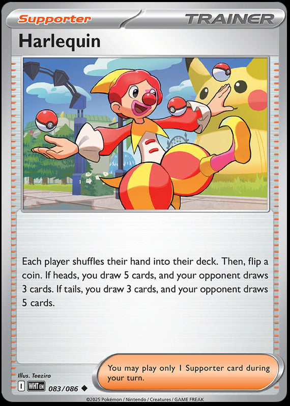 Harlequin (83/86) Scarlet and Violet White Flare Uncommon Pokemon Card TCG