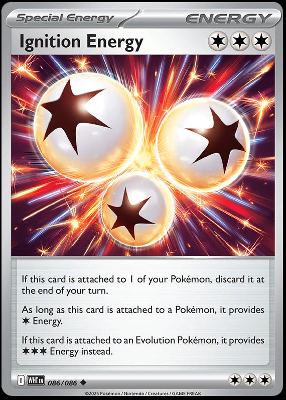 Ignition Energy (86/86) Scarlet and Violet White Flare Reverse Holo Uncommon Pokemon Card TCG