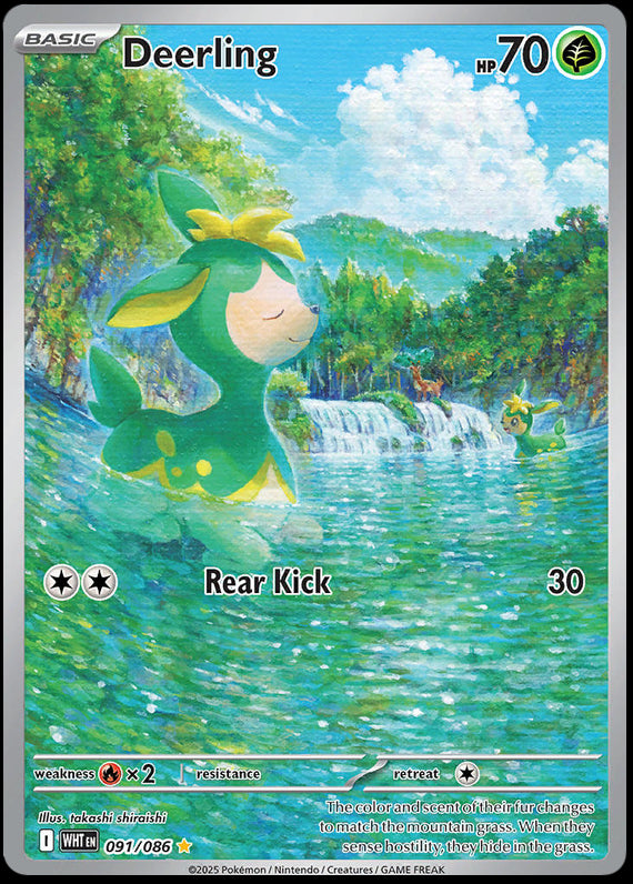Deerling (91/86) Scarlet and Violet White Flare Illustration Rare Pokemon Card TCG