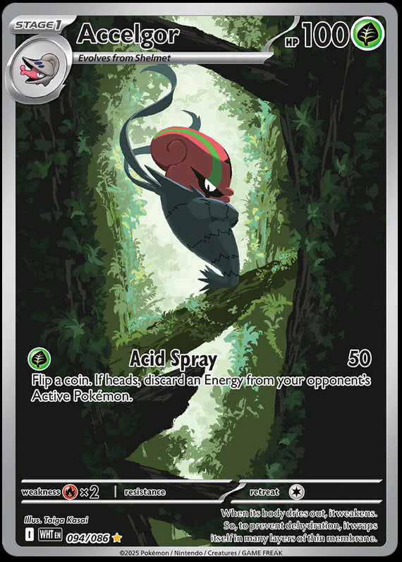 Accelgor (94/86) Scarlet and Violet White Flare Illustration Rare Pokemon Card TCG
