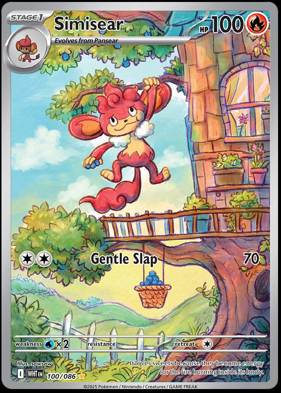 Simisear (100/86) Scarlet and Violet White Flare Illustration Rare Pokemon Card TCG