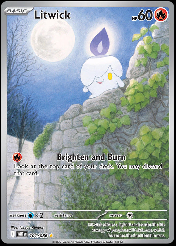 Litwick (101/86) Scarlet and Violet White Flare Illustration Rare Pokemon Card TCG
