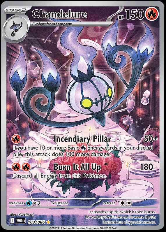 Chandelure (103/86) Scarlet and Violet White Flare Illustration Rare Pokemon Card TCG