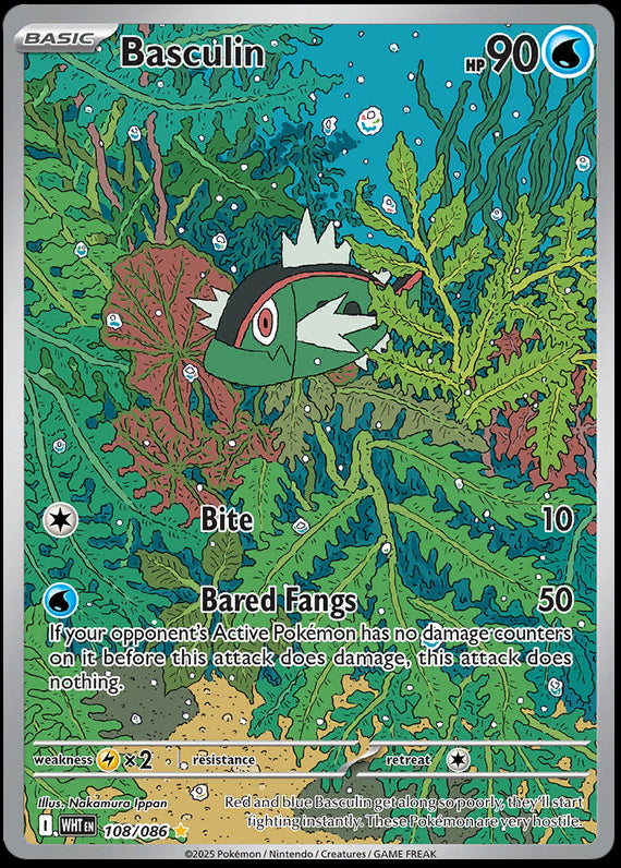 Basculin (108/86) Scarlet and Violet White Flare Illustration Rare Pokemon Card TCG