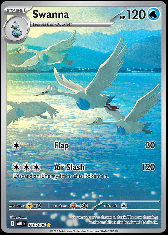 Swanna (110/86) Scarlet and Violet White Flare Illustration Rare Pokemon Card TCG