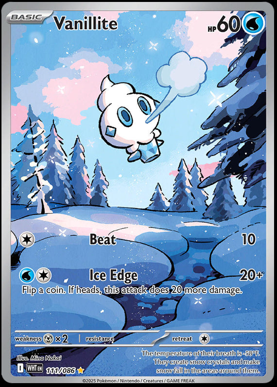 Vanillite (111/86) Scarlet and Violet White Flare Illustration Rare Pokemon Card TCG
